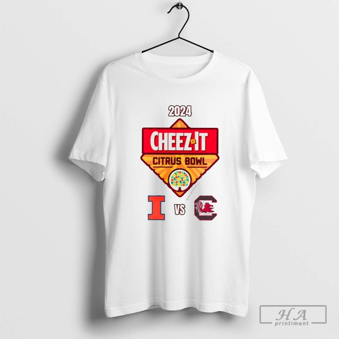 South Carolina Gamecocks Vs Illinois Fighting Illini 2024 Cheez It Citrus Bowl Matchup T Shirts