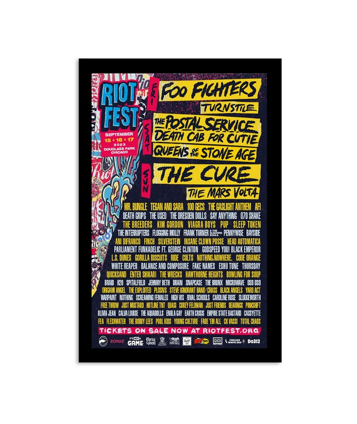Death Cab For Cutie Fest Saturday 16 September 2023 Douglass Park Chicago Poster