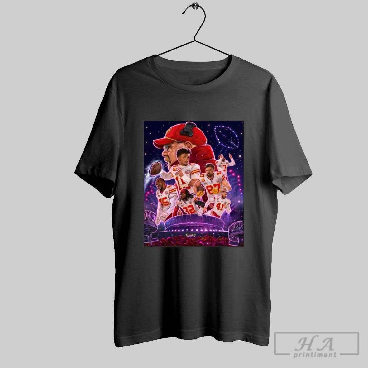 Poster Kansas City Chiefs Travis Kelce Patrick Mahomes Ii Harrison Butker History Is At Our Fingertips Art T Shirt