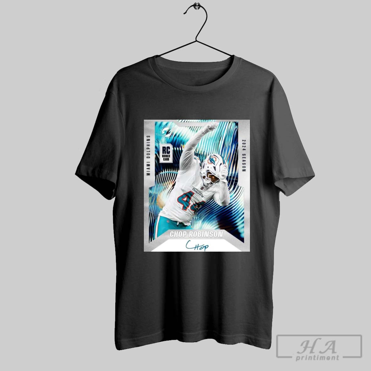 Rc Rookie Card 2024 Season Chop Robinson Signature Miami Dolphins Poster T Shirt
