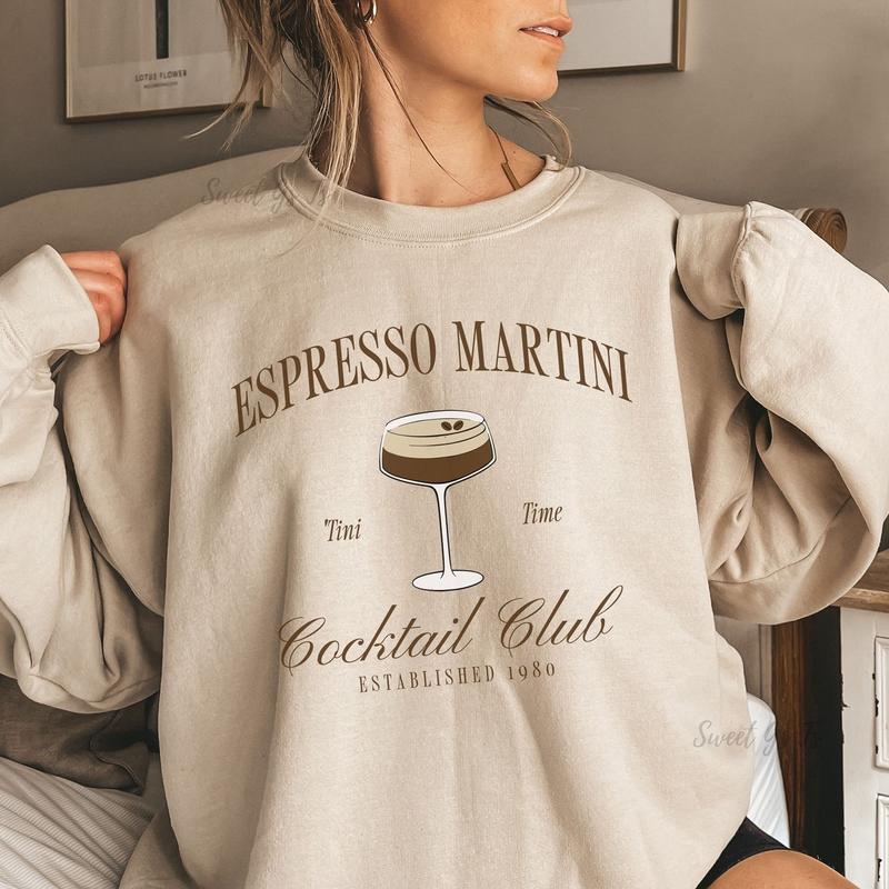 Tini Time Sweatshirt, Espresso Martini Sweatshirt, Retro Cocktail and Social Club Sweatshirt