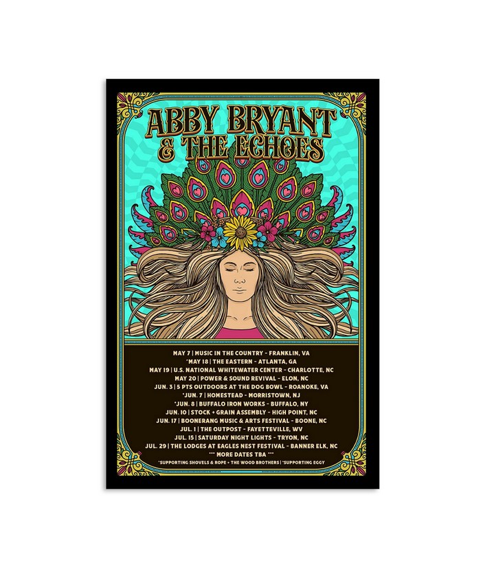 Abby Bryant & The Echoes May Jun July 2023 Tour Poster
