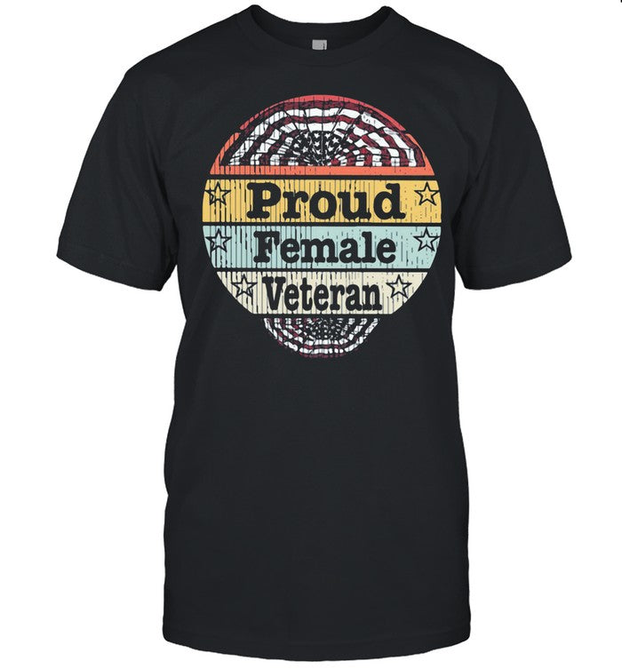 Proud Female Veteran American Flag Vintage shirt