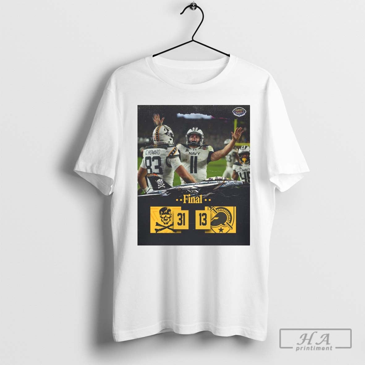 Poster Final Navy Midshipmen Vs Army Black Knights 31 13 Score Ncaa Football T Shirt
