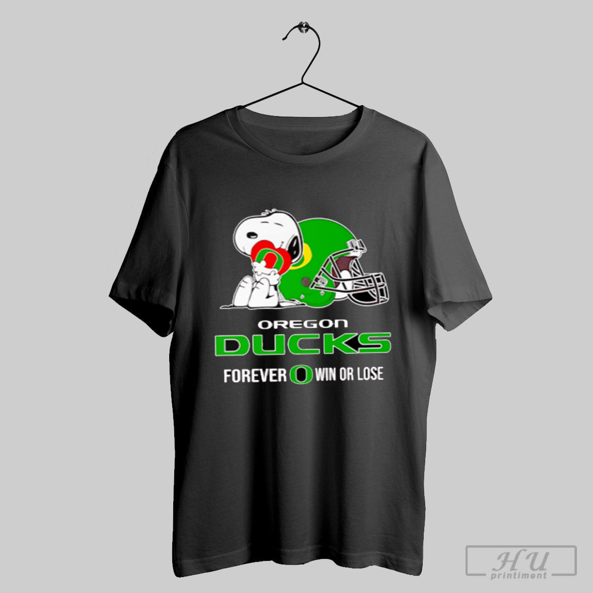 Snoopy Hug Oregon Ducks Forever Win Or Lose T Shirt