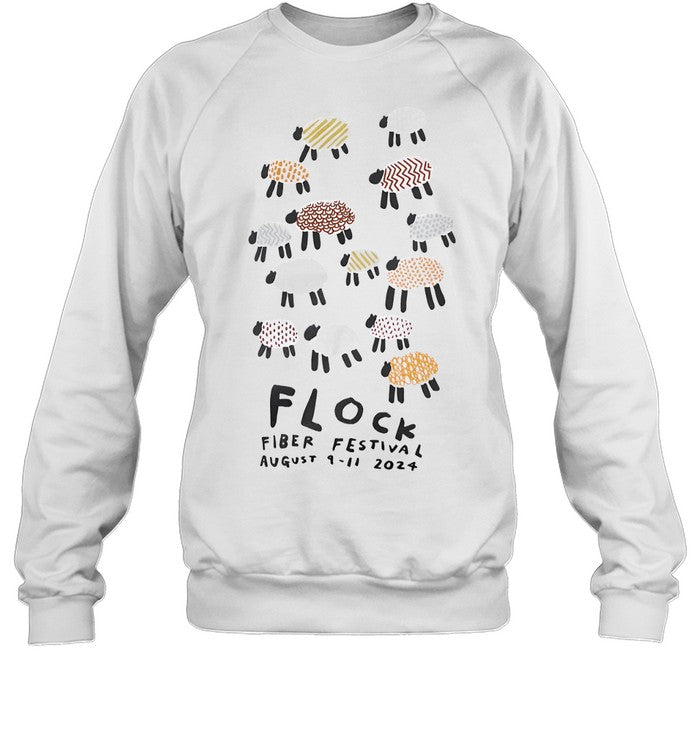 Flock Fiber Festival August 9-11 2024 Seattle, WA Event Shirt