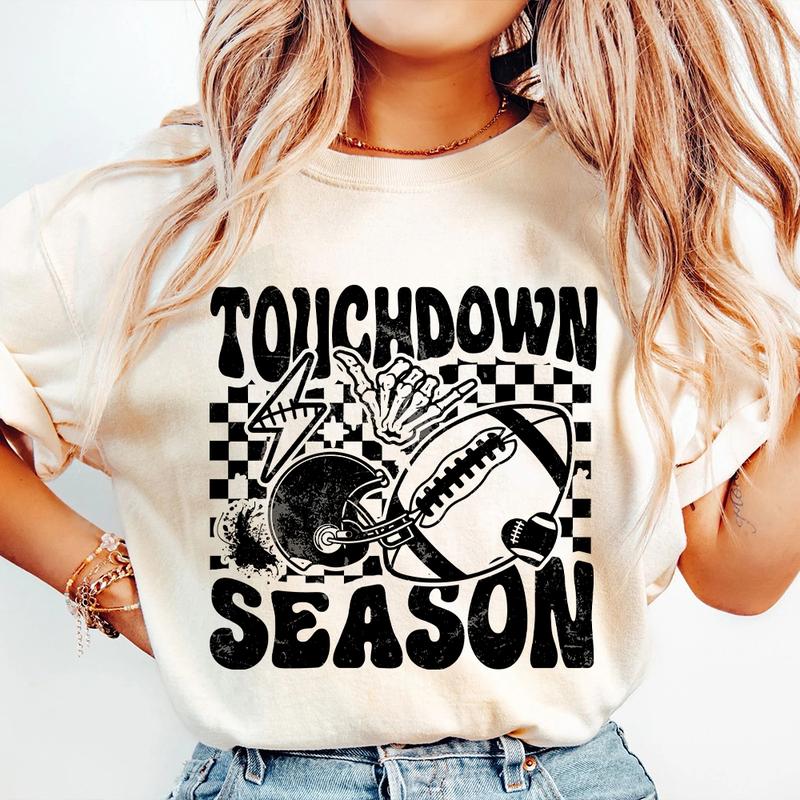 Touchdown Season Shirt, Groovy Fall Football Shirt, Retro Football Mama, Football Mom Shirt, Game Day Shirt, Football Season Gift, Sport Tee