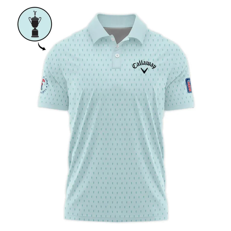 Sports 124th U.S. Open Callaway Pinehurst Polo Shirt Cup Pattern Pastel Green All Over Print Polo Sh