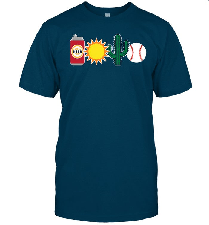 Shirt Obviousshirts Beer Sun Cactus And Baseball
