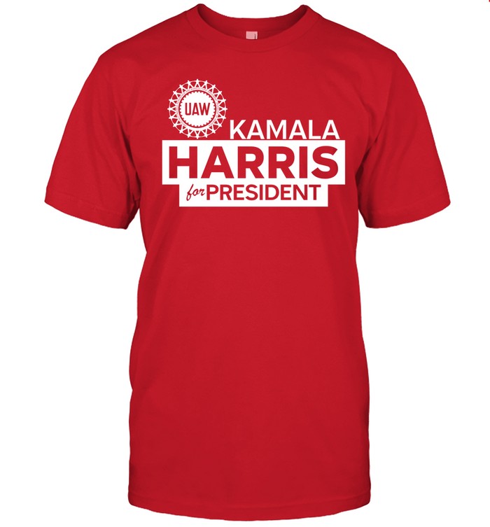 Shawn Fain Wearing Uaw Kamala Harris For President T Shirt