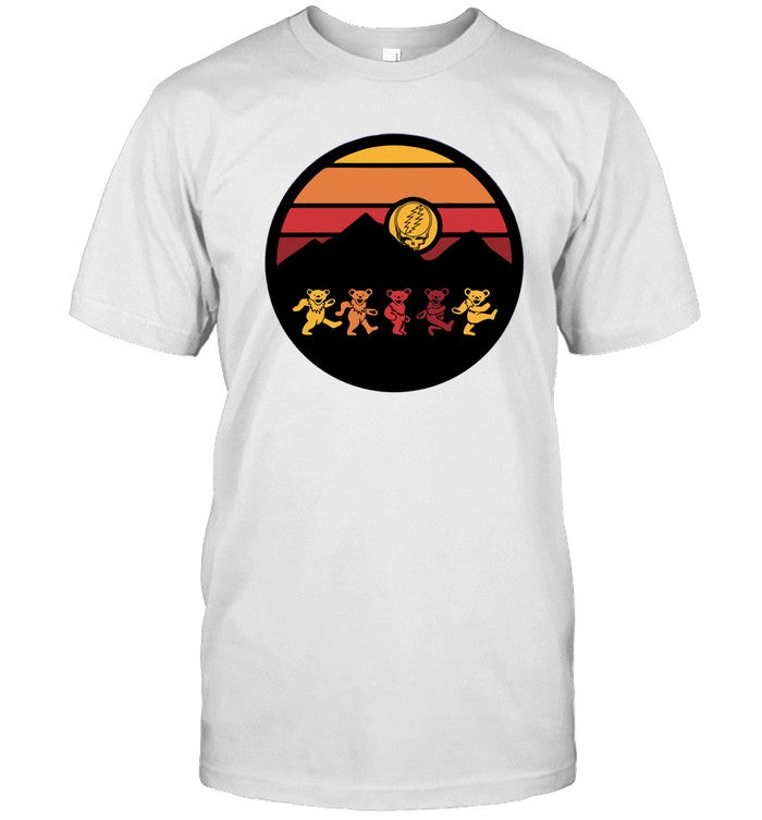 Sunset Bears Alan Forbes T-Shirt White