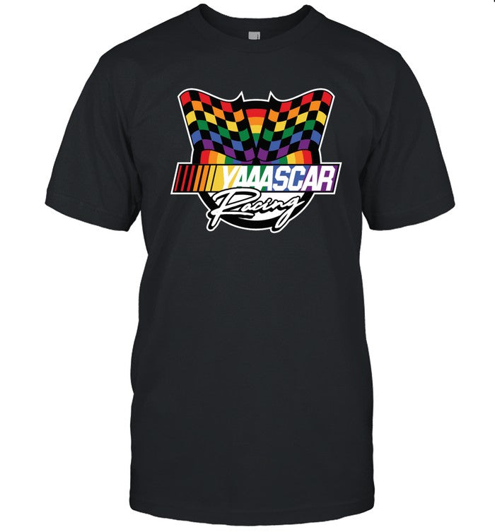 Nascar Checkered Flag Black Yaaascar Shirt