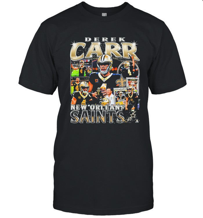 Derek Carr New Orleans Saints Retro T-Shirt Black