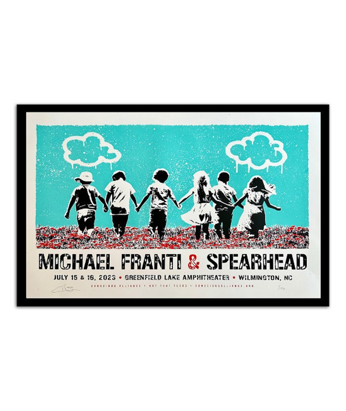July 15-16, 2023 Michael Franti & Spearhead Greenfield Lake Amphitheater Wilmington, NC Poster