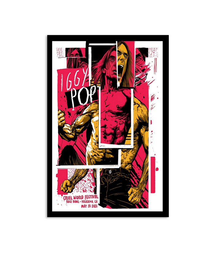 Iggy Pop Cruel World Festival Rose Bowl Pasadena, Ca May 20 2023 Poster