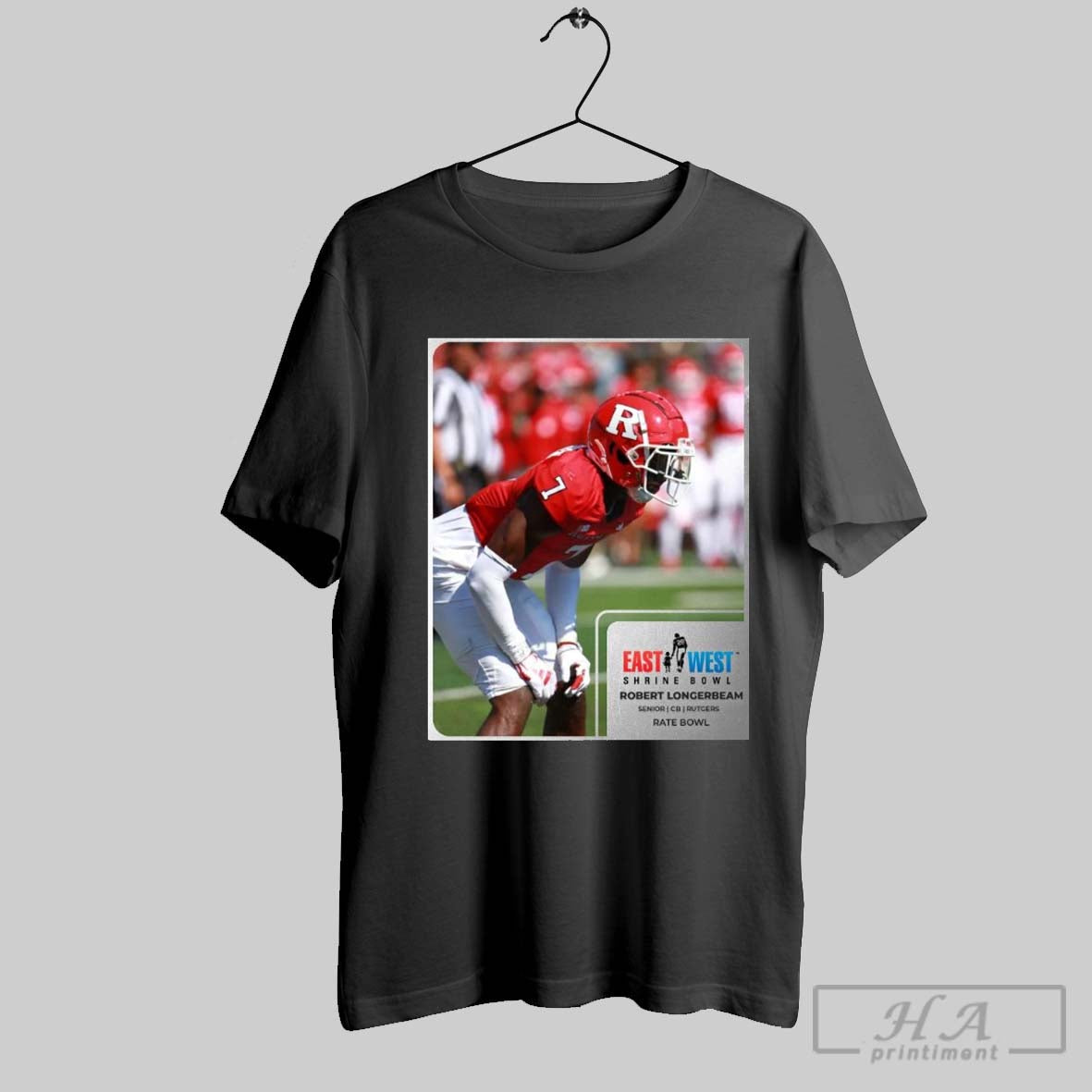 Robert Longerbeam Rutgers Scarlet Knights Senior Cb East West Shrine Bowl Rate Bowl Poster T Shirts