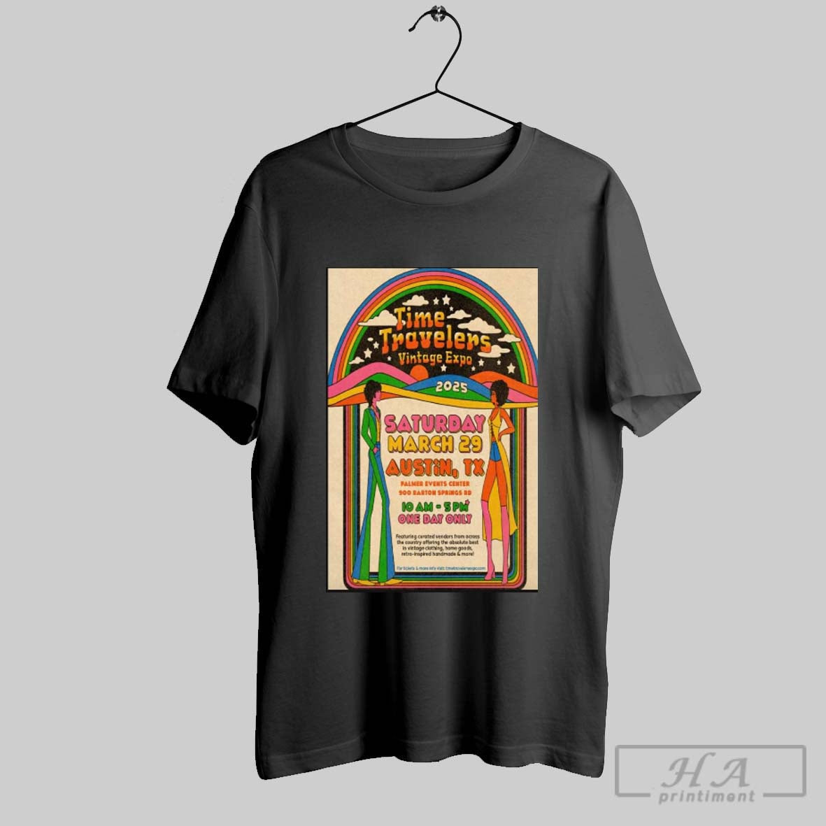 Poster Time Travelers Vintage Expo Austin Tx 3 29 2025 T Shirt