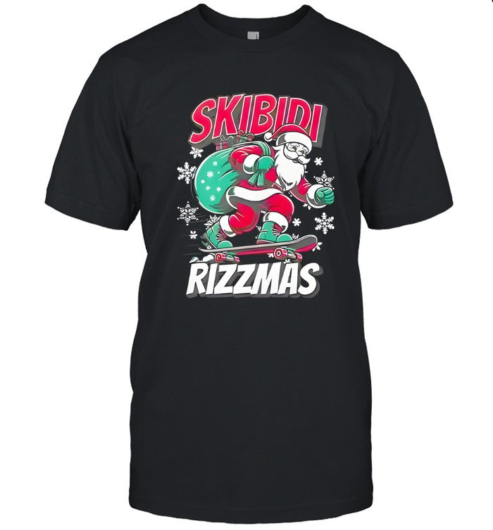 Skibidi Rizzmas Santa Clause Skating Board shirt