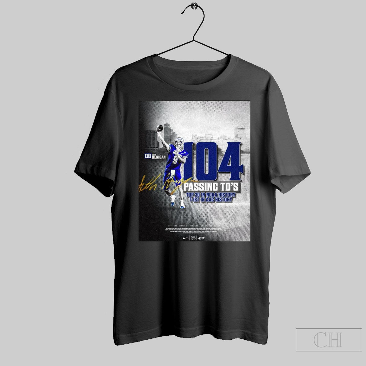 Seth Henigan Memphis Tigers 104 Passing Tds Top 30 In Ncaa History T Ist In Acc History Signature T Shirt Sweater