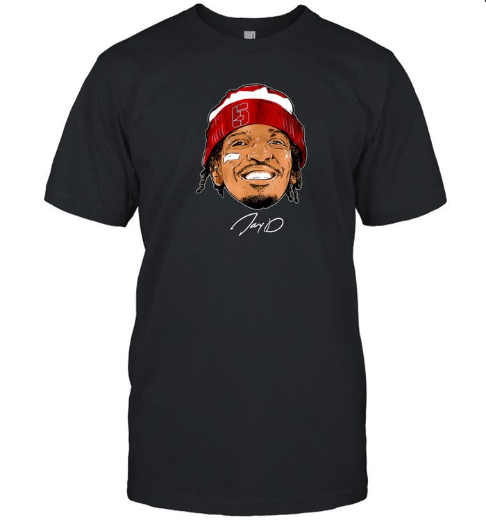 Jayden Daniels Face Bandage Commanders T Shirt