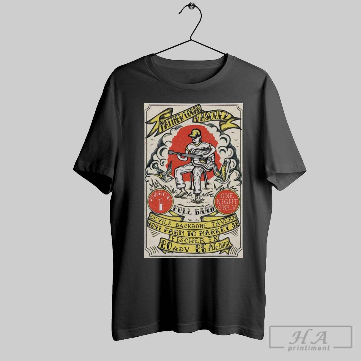Poster Matthew Logan Vasquez Fischer Tx March 1 2025 One Night Only T Shirt
