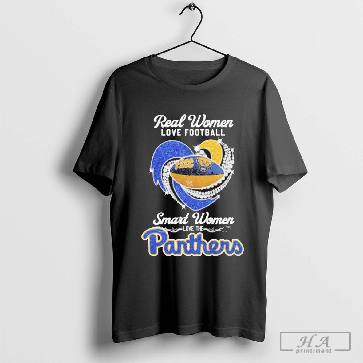 Real Women Love Football Smart Women Love The Pitt Panthers X Heart Diamonds Shirt