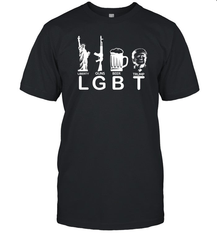 Lil Nas X Lgbt Liberty Guns Beer Donald Trump 2022 Tee