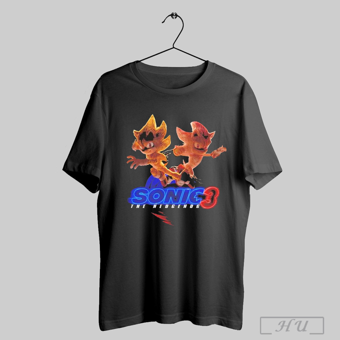 Sonic And Shadow Team Up Chaos Emerald Super Transformation Sonic The Hedgehog 3 Movie Scene Unisex T Shirt Sweatshirt Poster