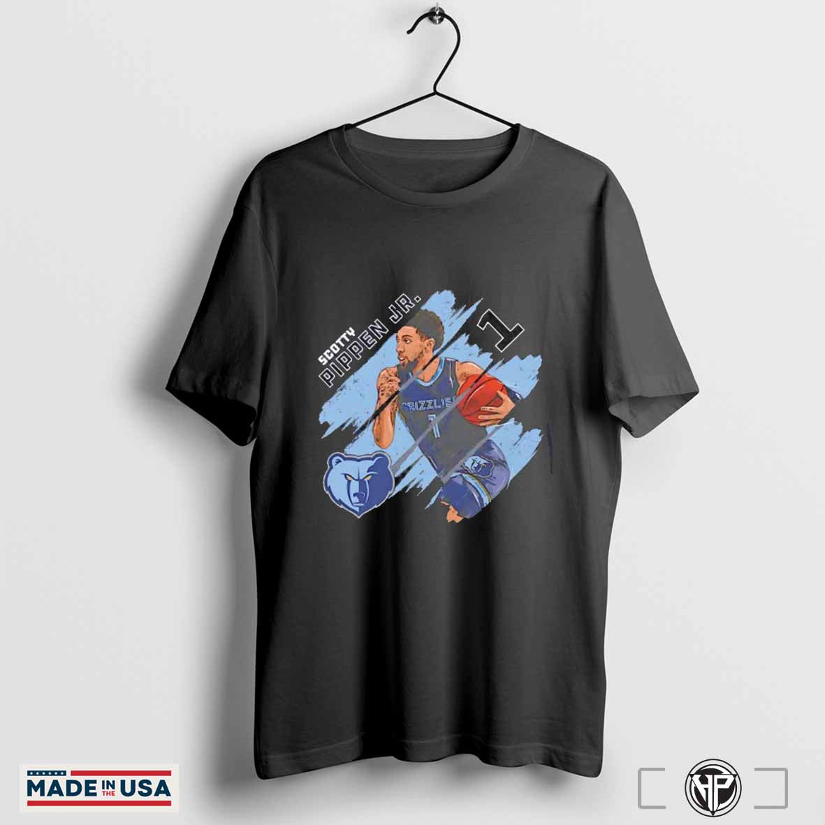Scotty Pippen Jr. No. 1 Memphis Grizzlies Basketball stripes shirt