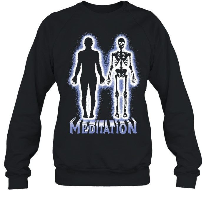 Meditation Human Skeleton T Shirt