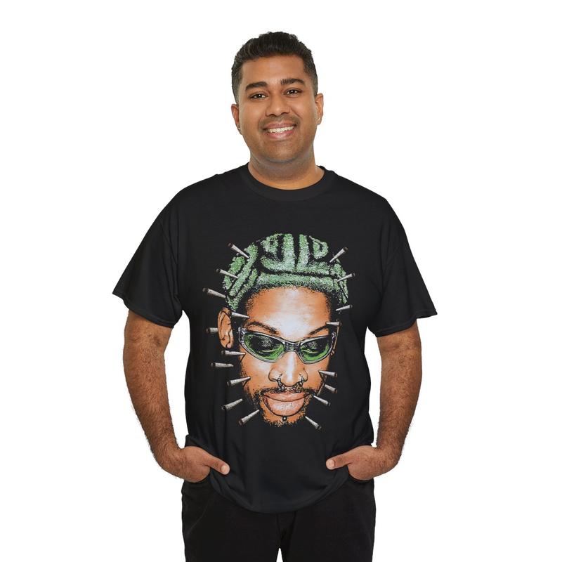 Vintage Rodman Inspired Graphic Shirt, Hip Hop Rap Tee, Basketball Y2K Tee Shirt, Retro Baller 90's Classic Casual Cotton Menswear T-Shirt Top Comfy S