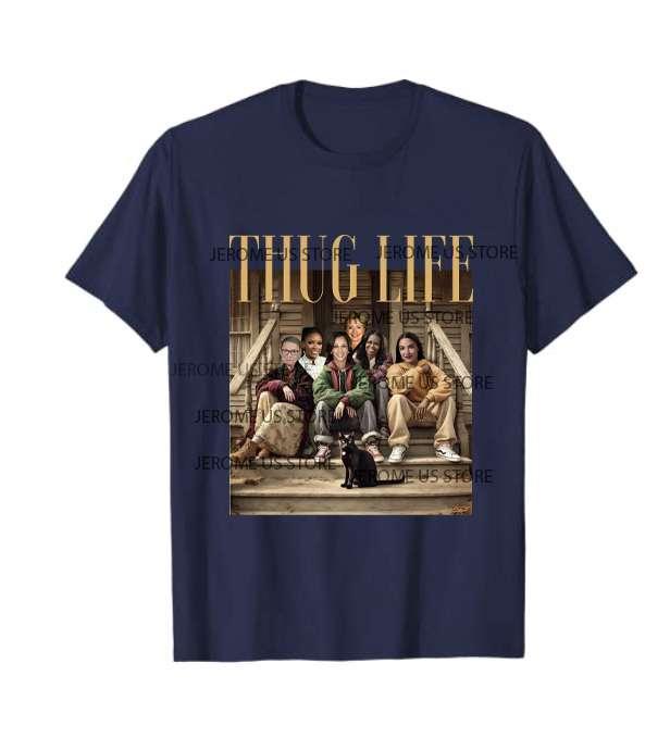 Thug Life Kamala T-Shirt, Hillary Version Shirt, Vote Shirt, Kamala Harris Shirt, Women Rights Shirt, Unisex Cotton Tee