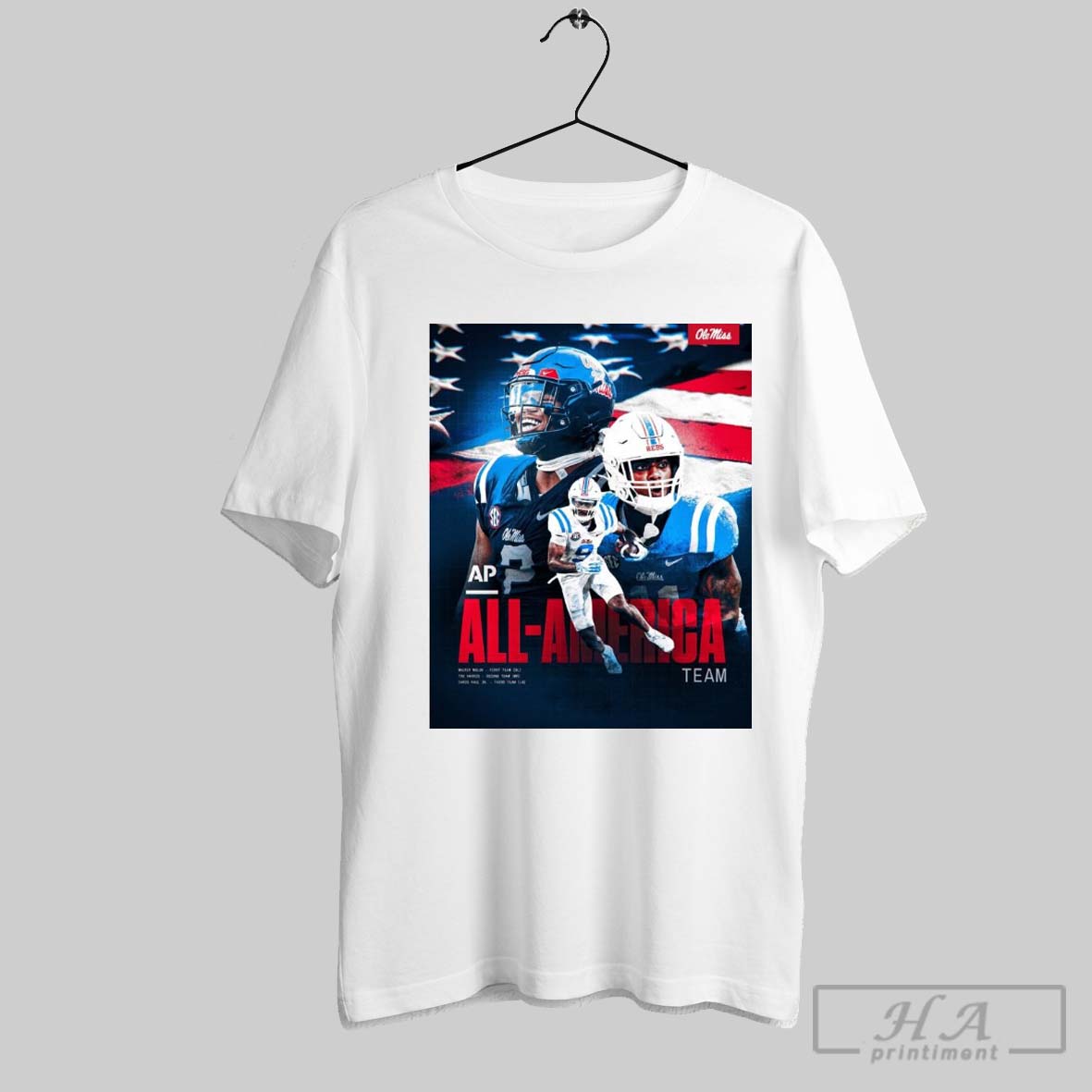 Poster Ole Miss Rebels Ap All America Walter Nolen Tre Harris Chris Paul Jr Football T Shirt