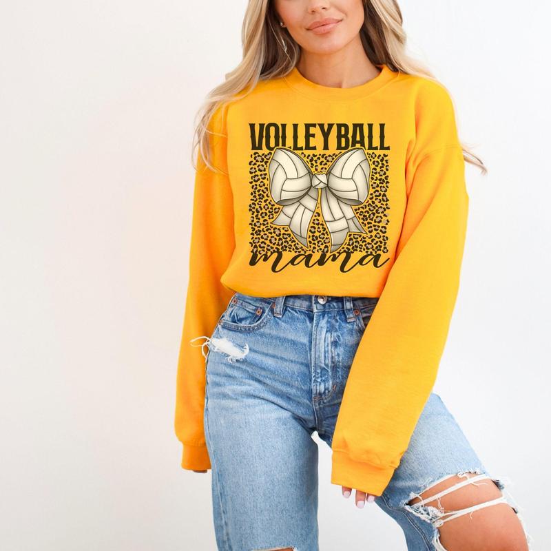 Volleyball Bow Mom Sweatshirt, Volleyball Mama, Game Day Sweatshirt, Gift for Volleyball Mom Sweatshirt, Hoodie, Comfort Colors