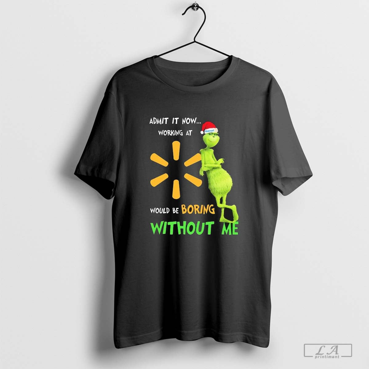 Santa Grinch Admit Now Working At Walmart Would Be Boring Without Me Christmas 2024 shirt