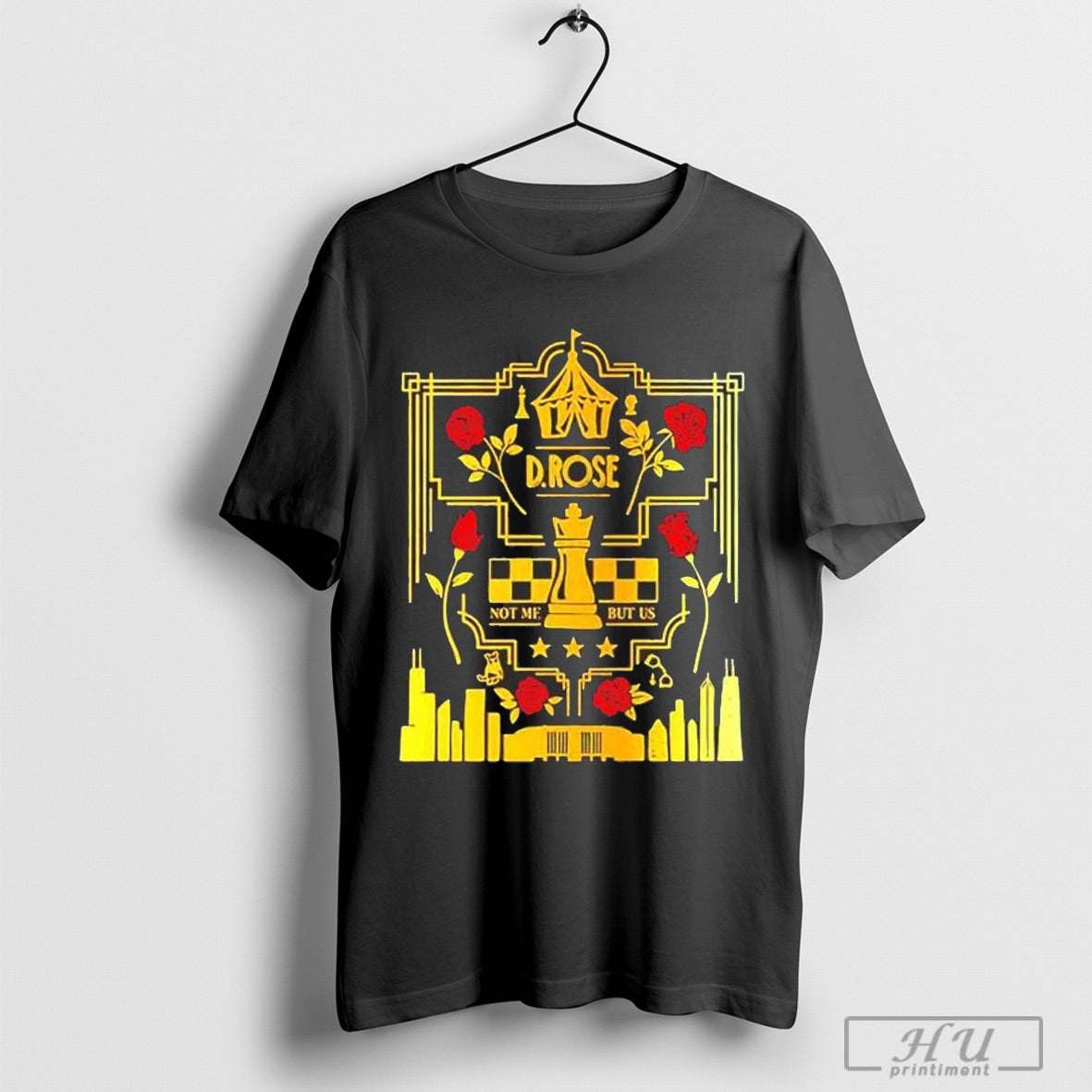 Slam X D Rose Motief Heavy Black T Shirt