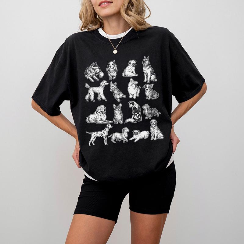 Vintage Dog Shirst, Funny Dog Lover T-shirt, Shirt For Women, Dog Mom Shirt, Dog Breed Shirt, Dog Mom Gift, Dog Lover Shirt, Women's Tops, Funny Shirt