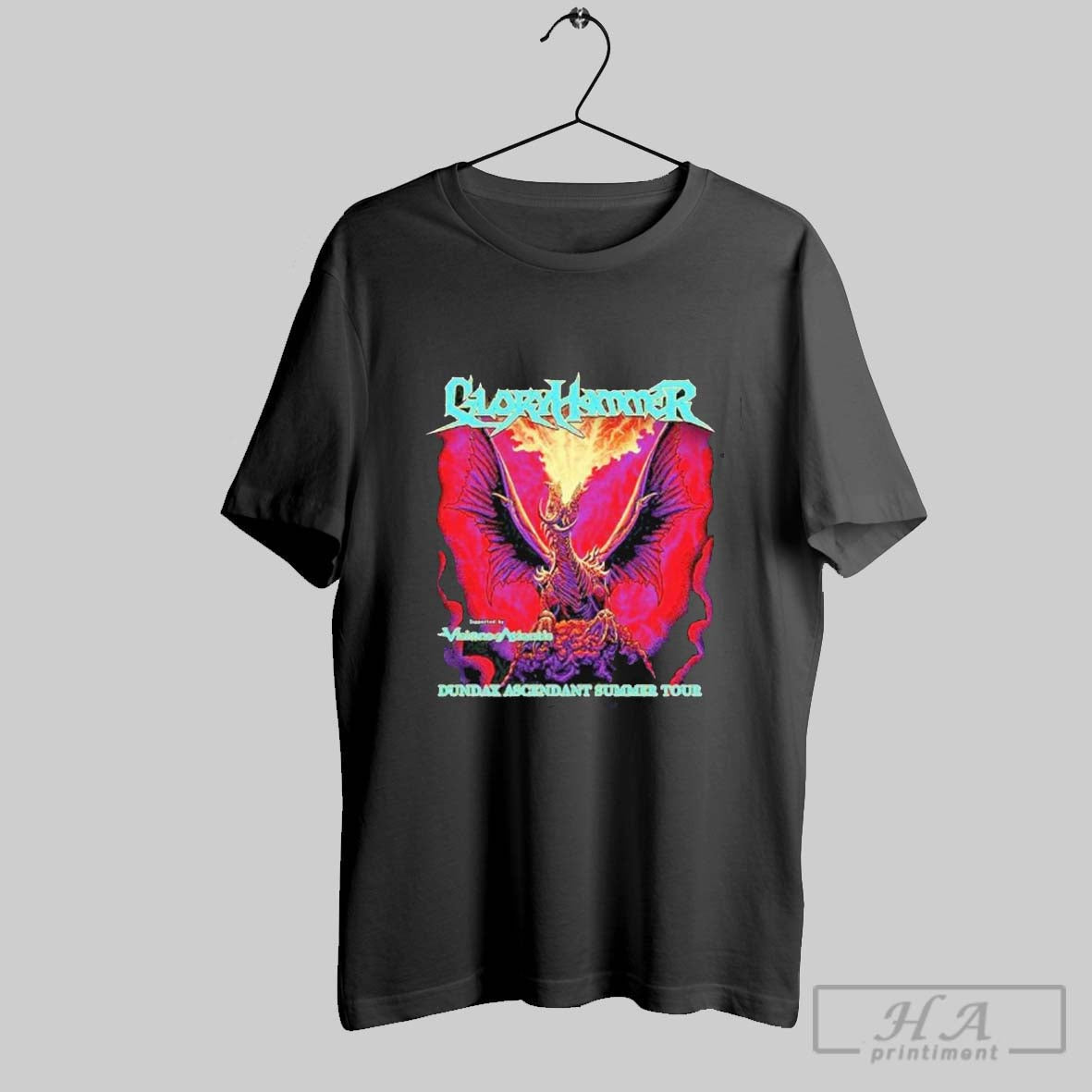 Premium Gloryhammer Band Dundax Ascesdant Summer 2025 Tour T Shirt