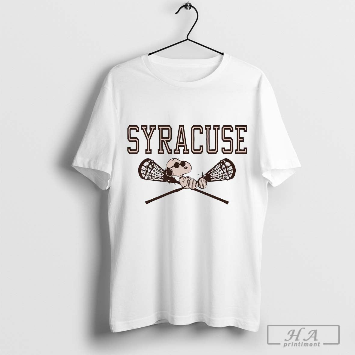 Snoopy Syracuse Lacrosse Logo T-shirt