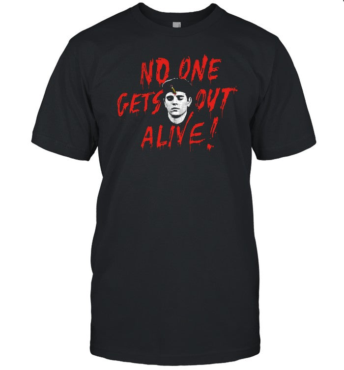Podmeetsworldshow No One Gets Out Alive T-Shirt, Hoodie, Tank Top, Sweater And Long Sleeve T-Shirt-U