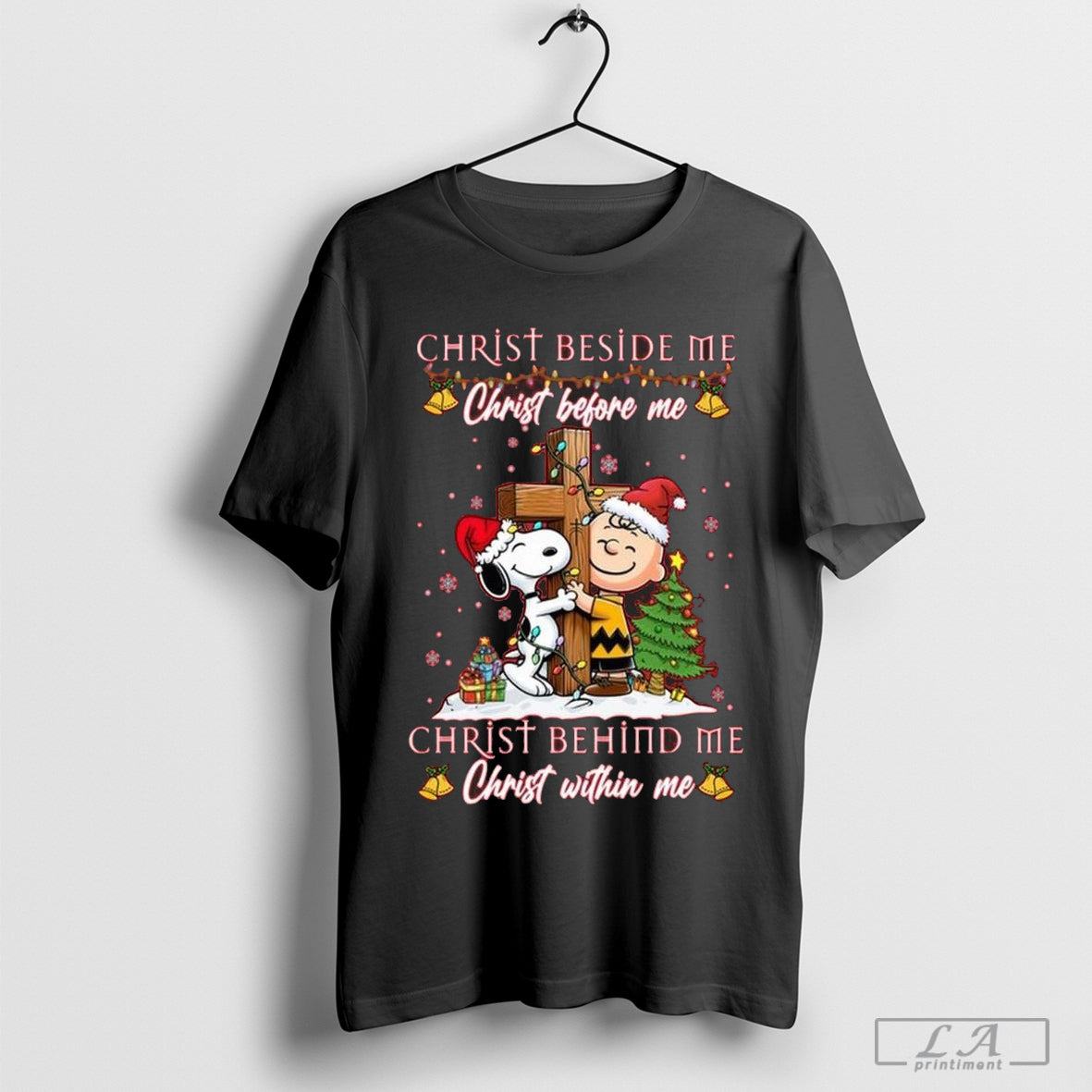 Snoopy Christmas Beside Me Christ Before Me Christ Behind Me Within Me 2024 Shirt