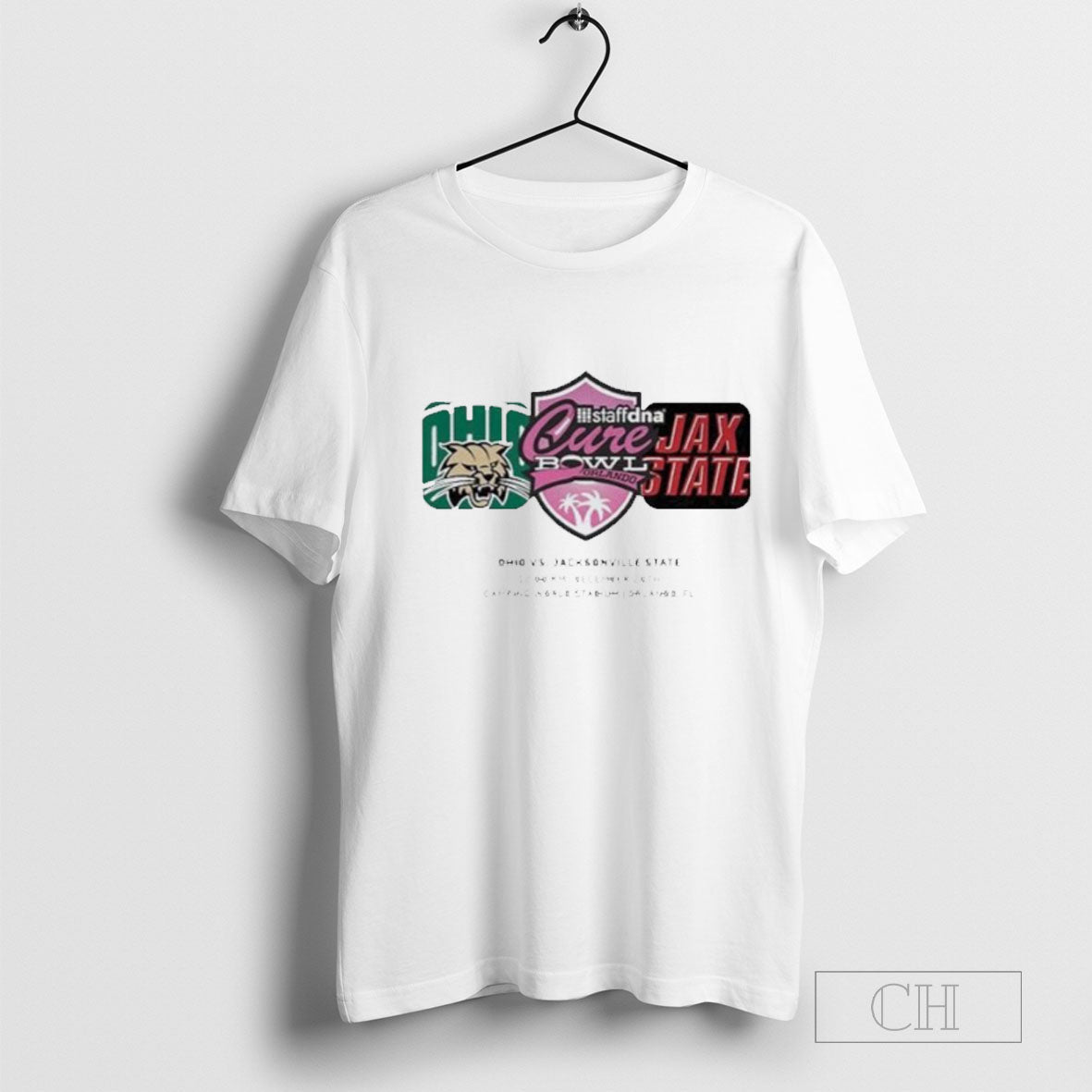 Staffdna Cure Bowl Matchup Ohio Bobcats Versus Jacksonville State Gamecocks On December 20th 2024 Shirt