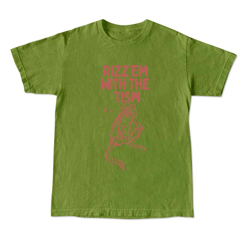 Rizz Em With The Tism Vintage T-Shirt, Retro Funny Frog Shirt, Frog Meme Tee, Vintage Washed Relaxed Cotton Shirt, Cool Frog Gifts Menswear Top