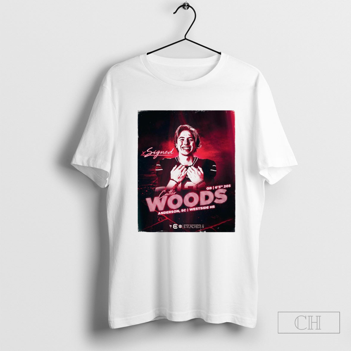 South Carolina Gamecock Signed Cutter Woods QB Anderson SC Westside HS Poster t-shirt