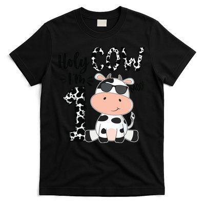 Holy Cow Im 1 Birthday 1st Cow Farm Animals Bday T-Shirt
