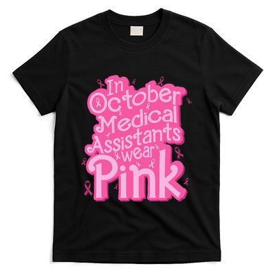 In October Medical Assistant wear pink CMA Breast Cancer T-Shirt