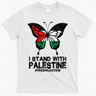 I Stand With Palestine Free Palestine Butterfly T-Shirt