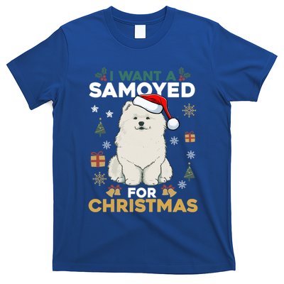 I Want A Samoyed For Christmas Cute Dog Lover Family Pajamas Gift T-Shirt