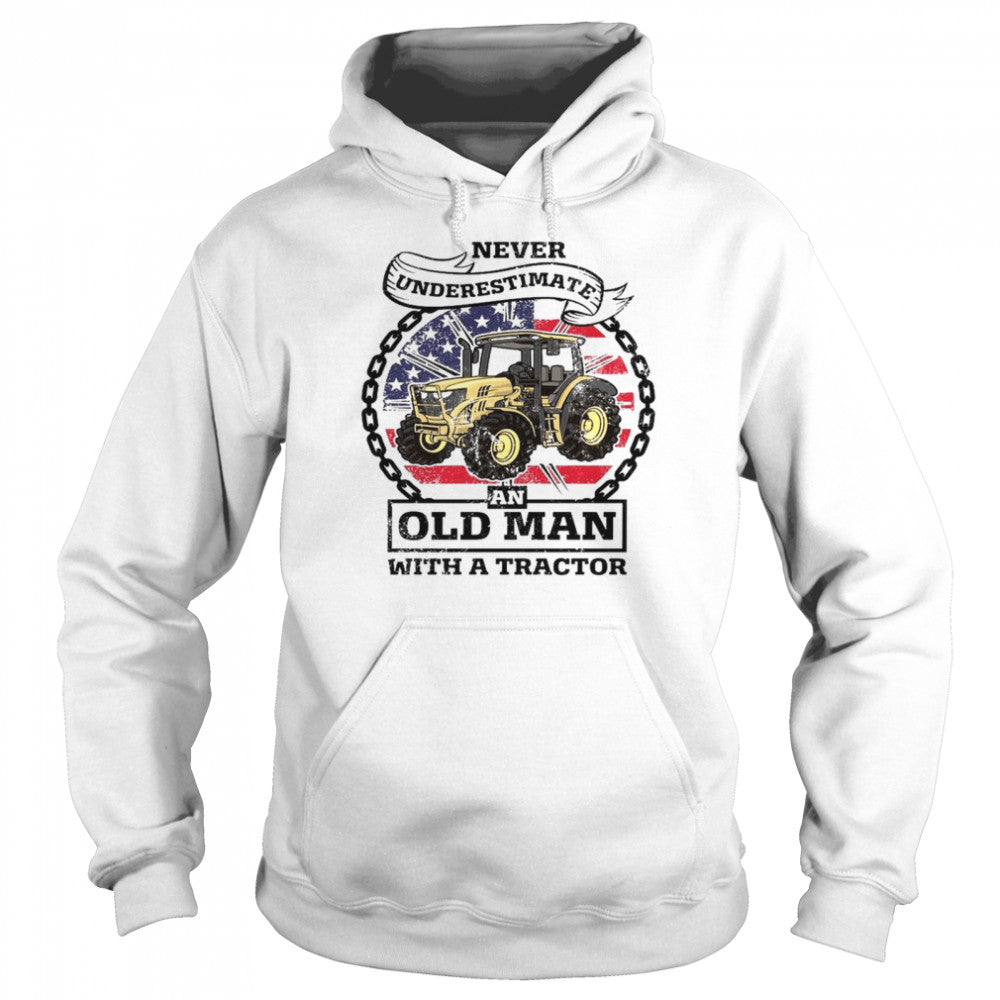 Never underestimate an old man with a tractor t-shirts
