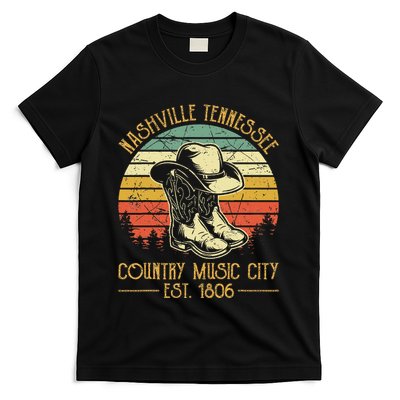 Nashville Tennessee Cowboy Boots Hat Country Music City T-Shirt